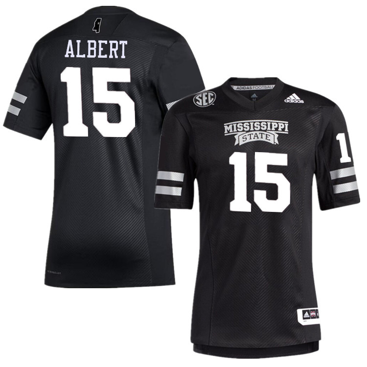 Men #15 Kobi Albert Mississippi State Bulldogs College Football Jerseys Stitched-Black